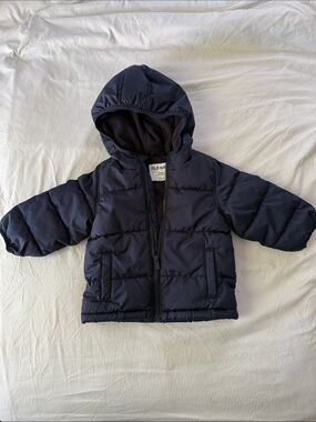 Old Navy Navy Hooded Puffer Jacket for Kids